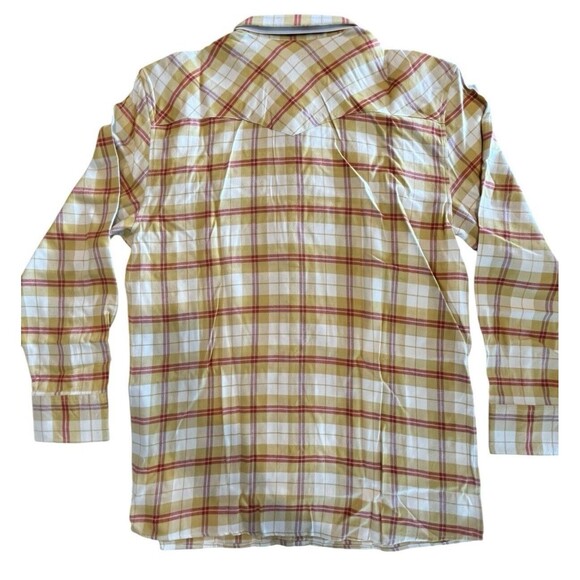 Kimes Ranch Flannel Western Shirt Womens NWT Sz S Gold Plaid Snap Button… - Picture 2 of 8